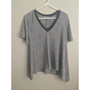 Zara w/b collection gray vneck oversized top